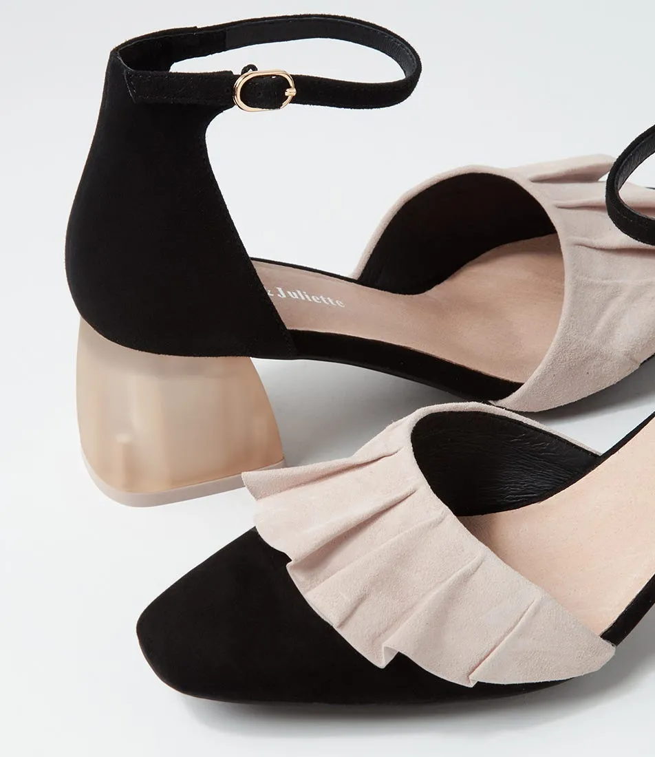 DJANGO & JULIETTE Makiko Black Nude Mary Jane Heels