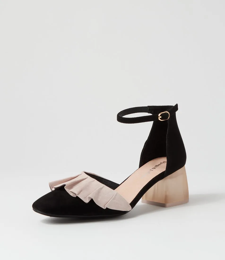 DJANGO & JULIETTE Makiko Black Nude Mary Jane Heels