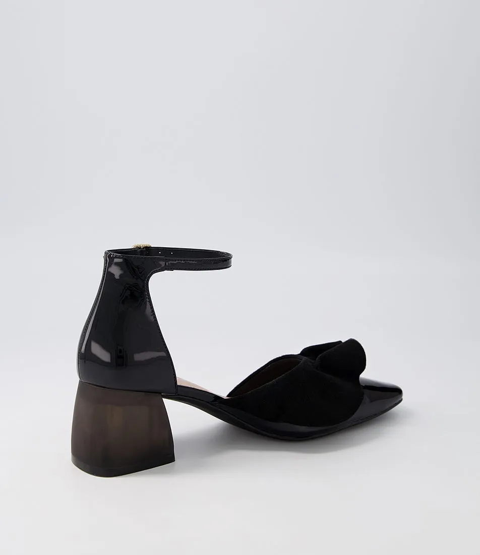 DJANGO & JULIETTE Makiko Black Patent Suede Heels