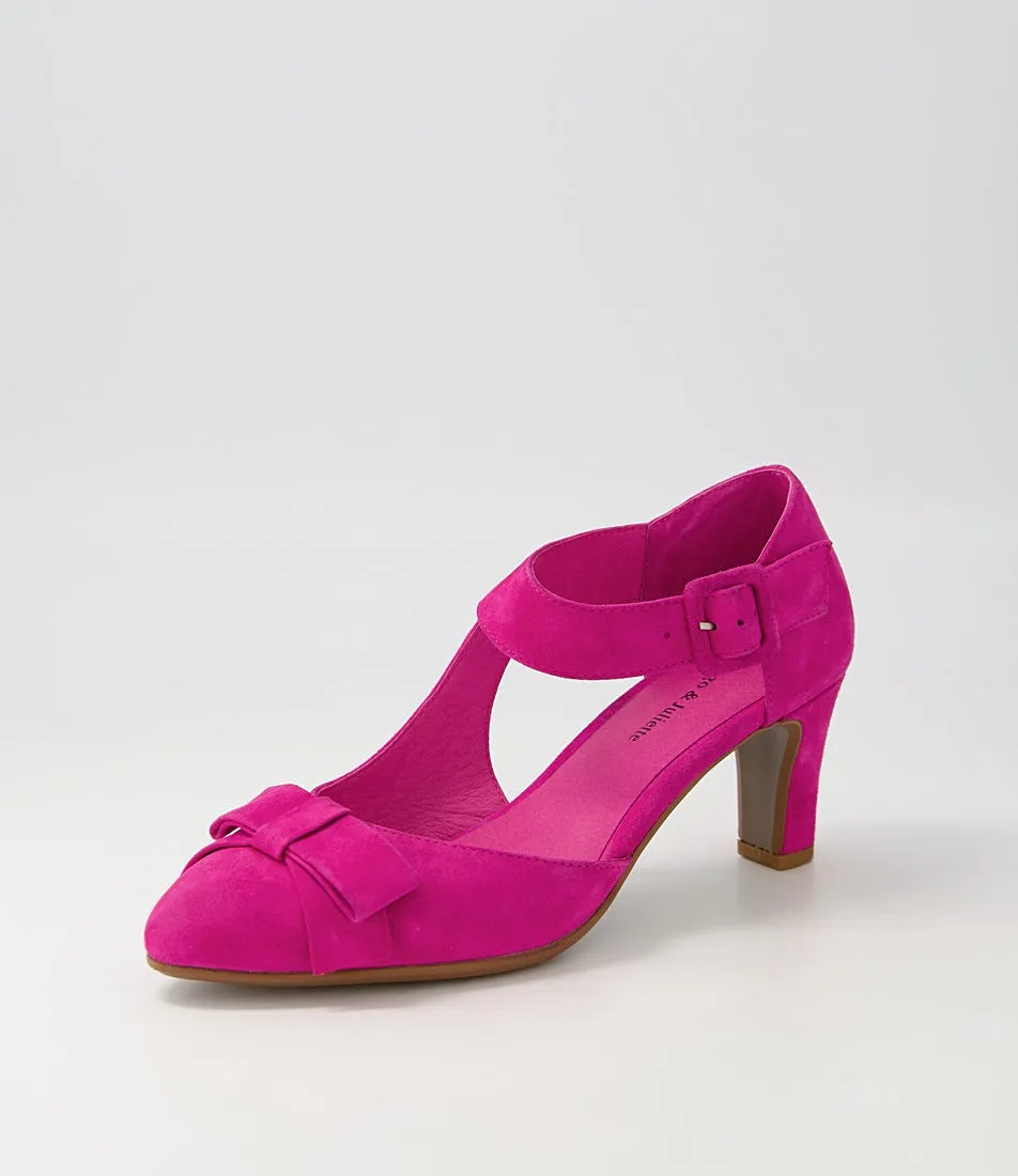 DJANGO & JULIETTE Tunis Fuchsia Suede Mary Jane Heels