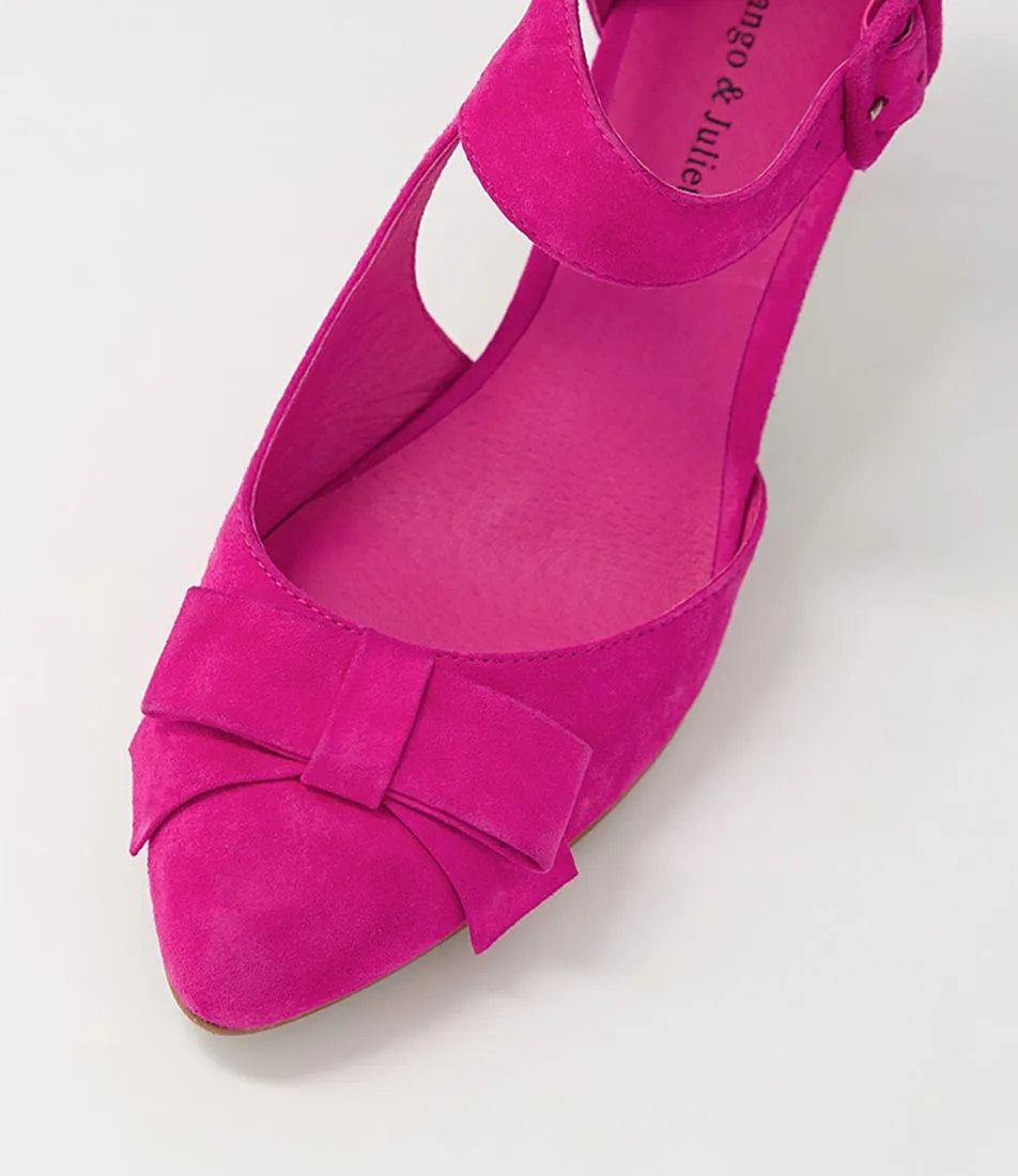 DJANGO & JULIETTE Tunis Fuchsia Suede Mary Jane Heels