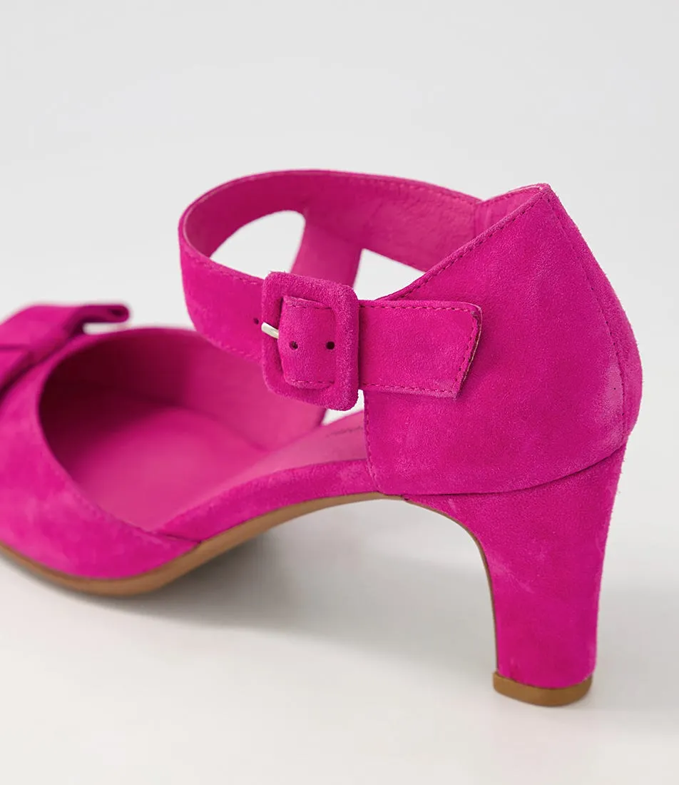 DJANGO & JULIETTE Tunis Fuchsia Suede Mary Jane Heels