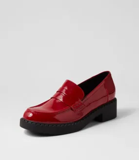 DJANGO & JULIETTE Xavide Dark Red Black Patent Leather Heels