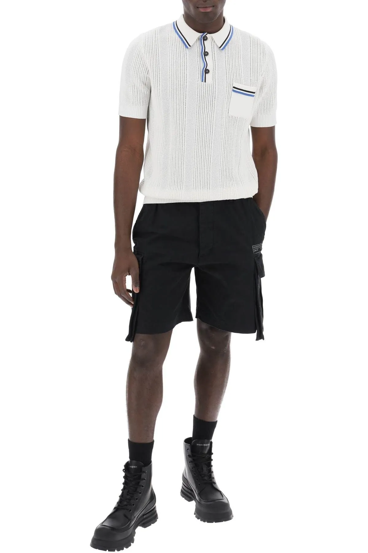 Dsquared2 Perforated Knit Polo Shirt