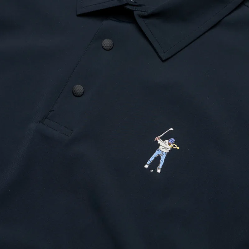 Eastside Golf Snap Placket Polo - Black