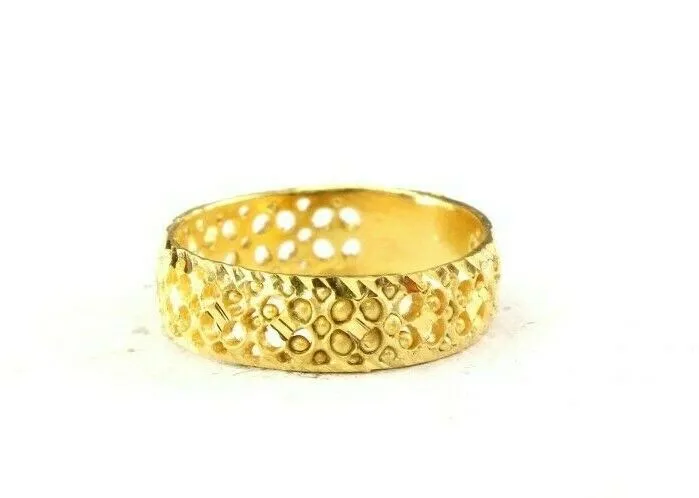 Elegant Ladies Band Ring in 22k Solid Gold, Size 7.25, Resizable