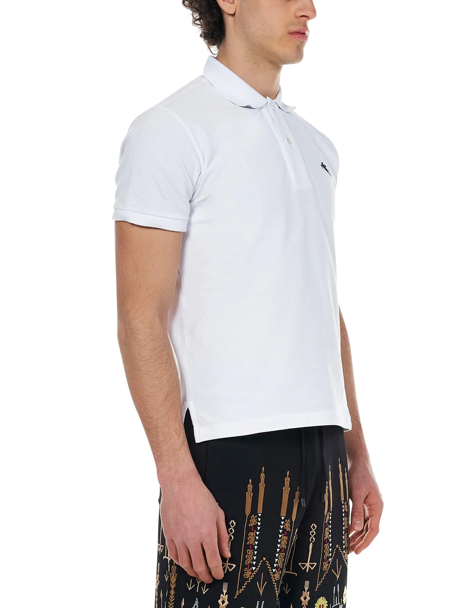 logo embroidered polo shirt by etro