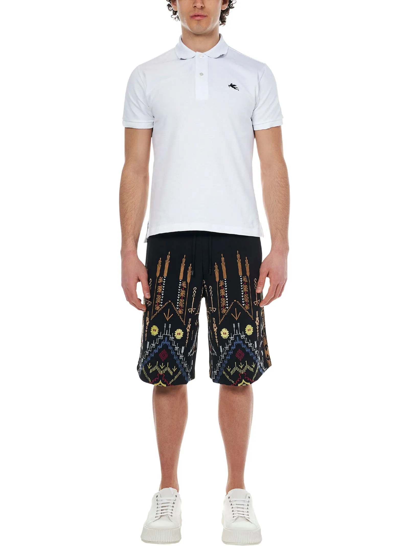 logo embroidered polo shirt by etro