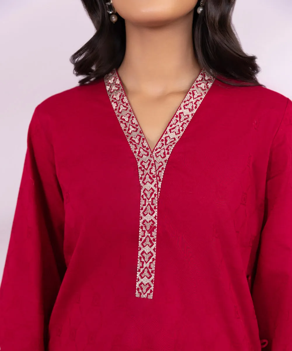 Chic Embroidered Jacquard Shirt