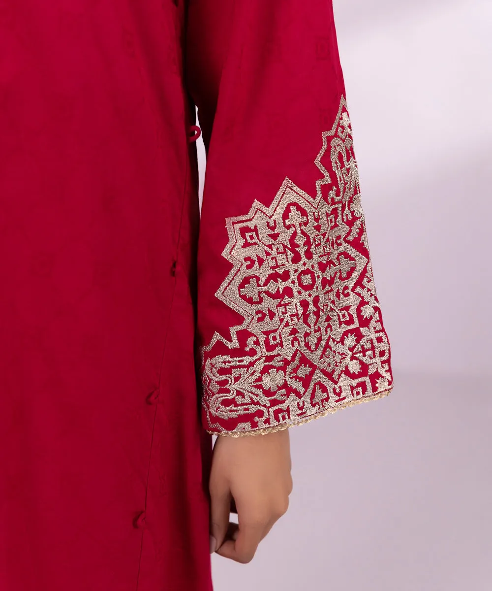 Chic Embroidered Jacquard Shirt