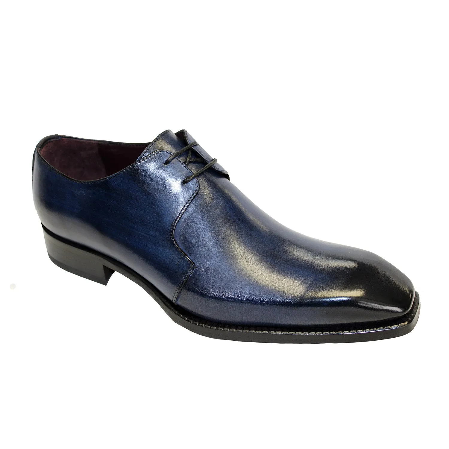 Navy Calf-Skin Leather Derby Oxford Shoes for Men by Emilio Franco (EF1038)