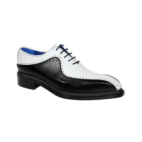 Black/White Calf-Skin Leather Oxford Shoes for Men by Emilio Franco (EF1169)