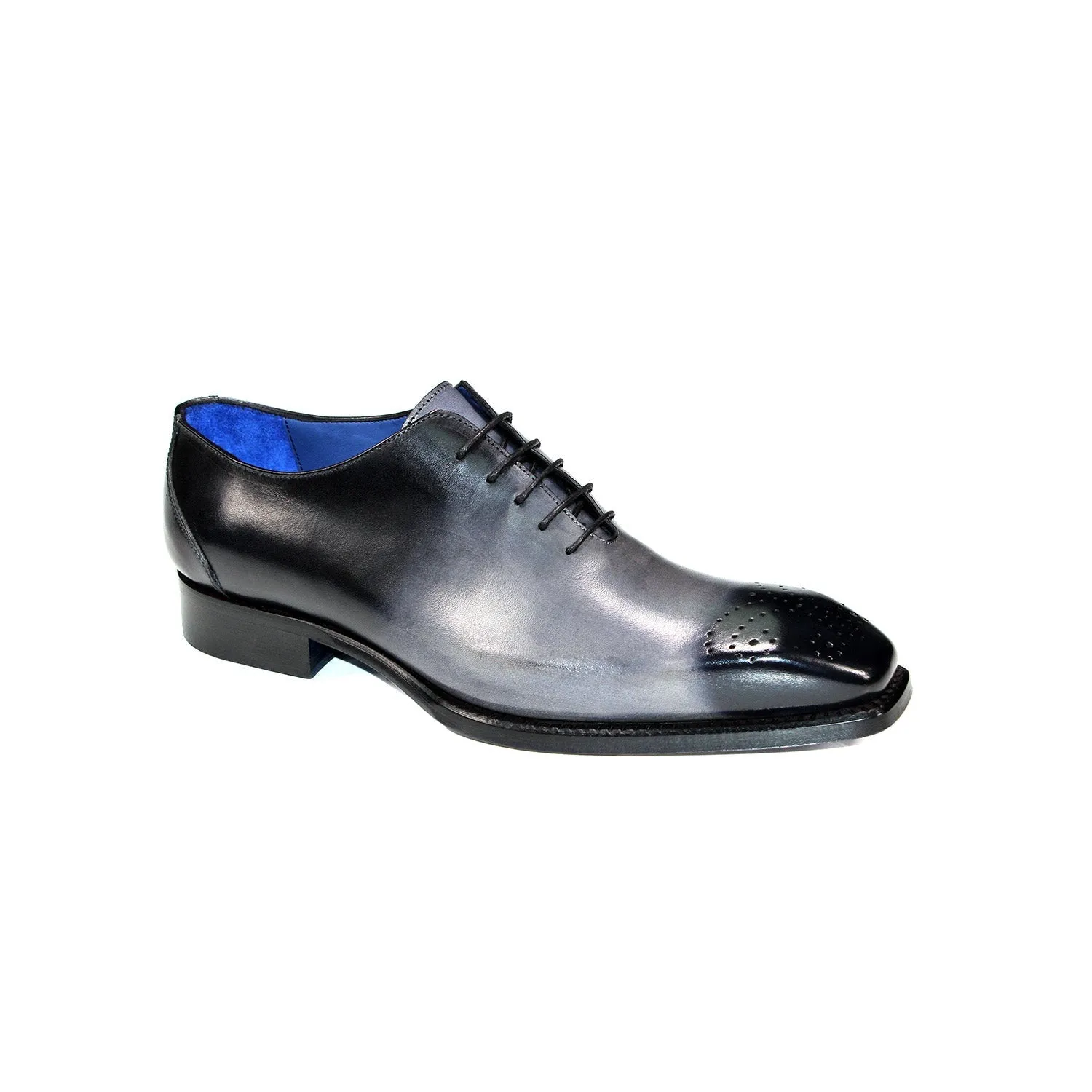 Black Combination Calf Skin Leather Oxfords