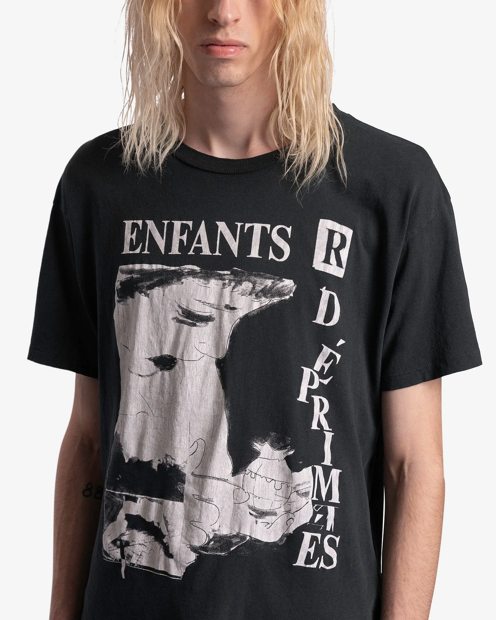 Enfants Riches Deprimes Poppy Kid T-Shirt in Black/White