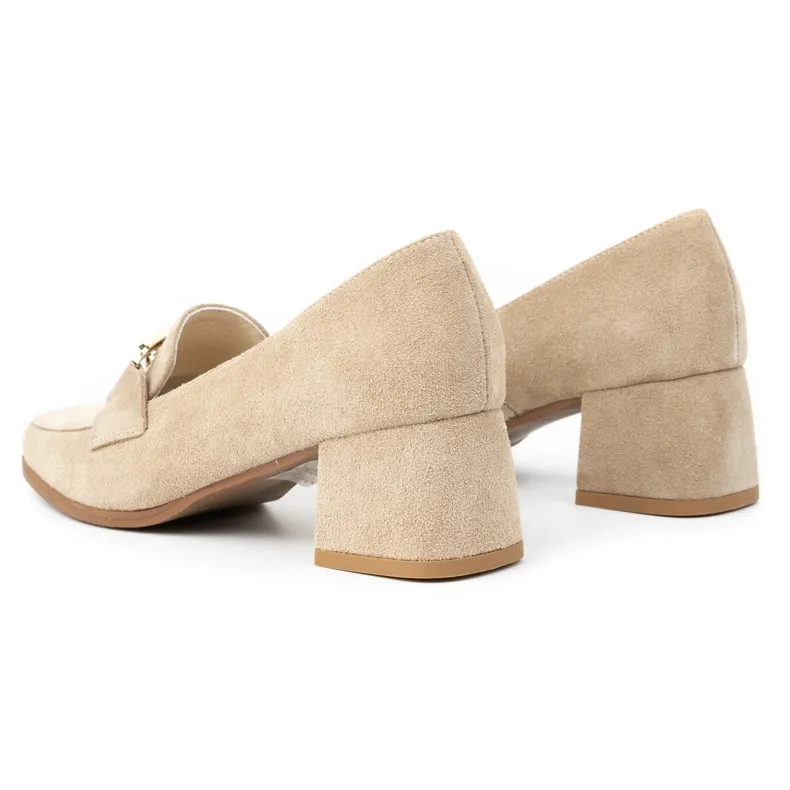 Exquisite Women's suede pumps with heels 1355EX beige