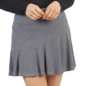 IBKUL Mini Check Flounce Skort Black