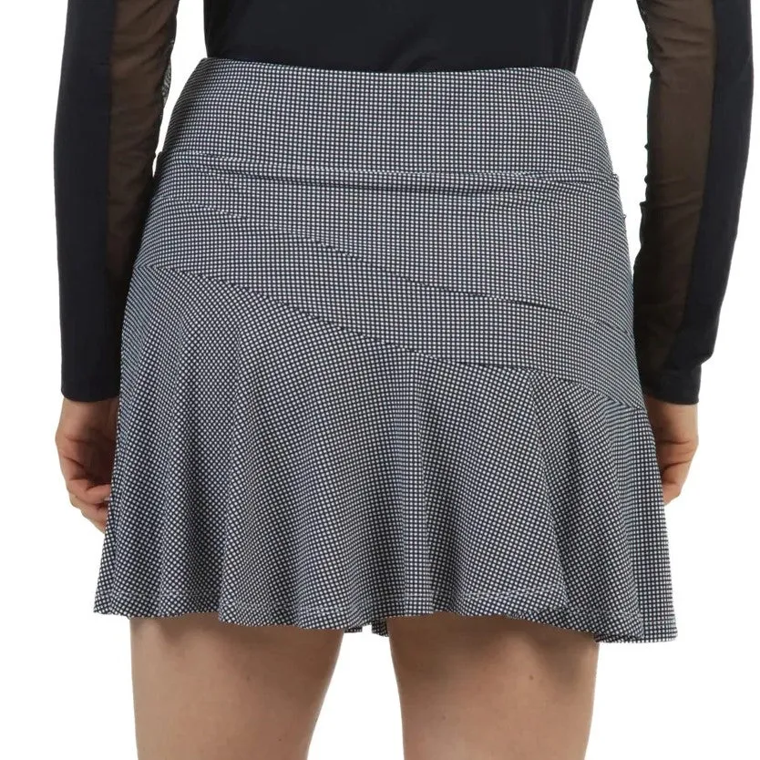 IBKUL Mini Check Flounce Skort Black