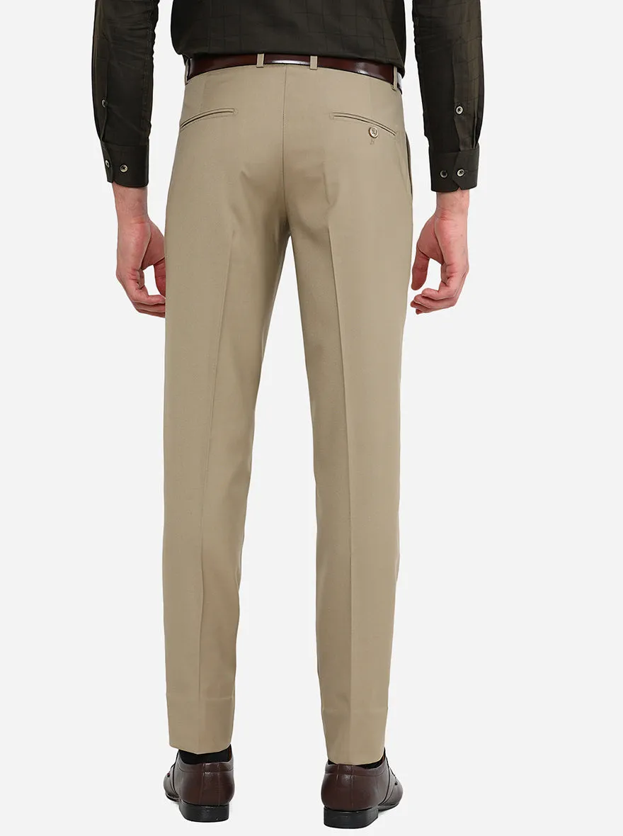 Fawn Slim Fit Formal Trouser by Greenfibre