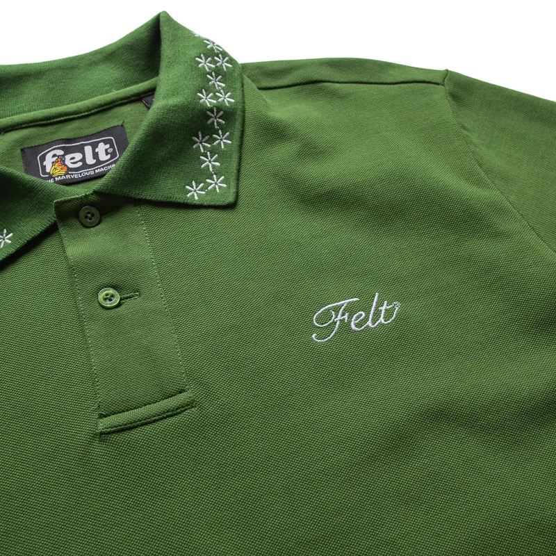 Felt Hitch Hiker Polo Shirt - Deep Green