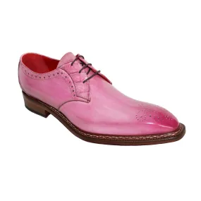 Pink Calf Leather/Alligator Exotic Oxford Shoes for Men by Fennix Tyler (FX1068)