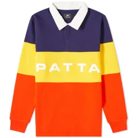 Fiery Red Puff Print Polo Sweat by Patta