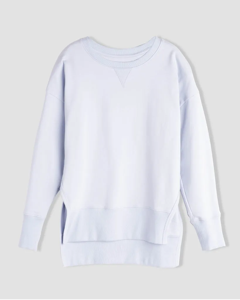 Fiona Side Slit Sweatshirt - Light Blue