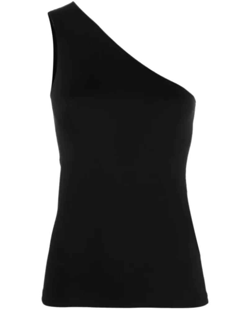 Fitted One Shoulder Tank - Black