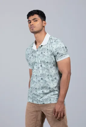 Floral Printed Polo Shirt