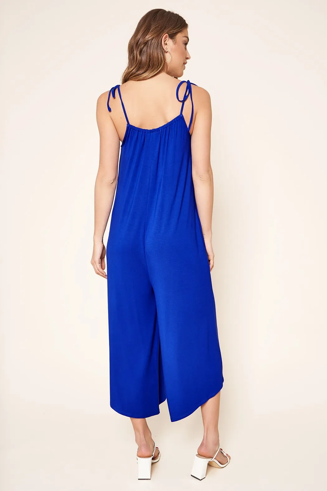 Florence Flowy Sleeveless Jersey Knit Jumpsuit