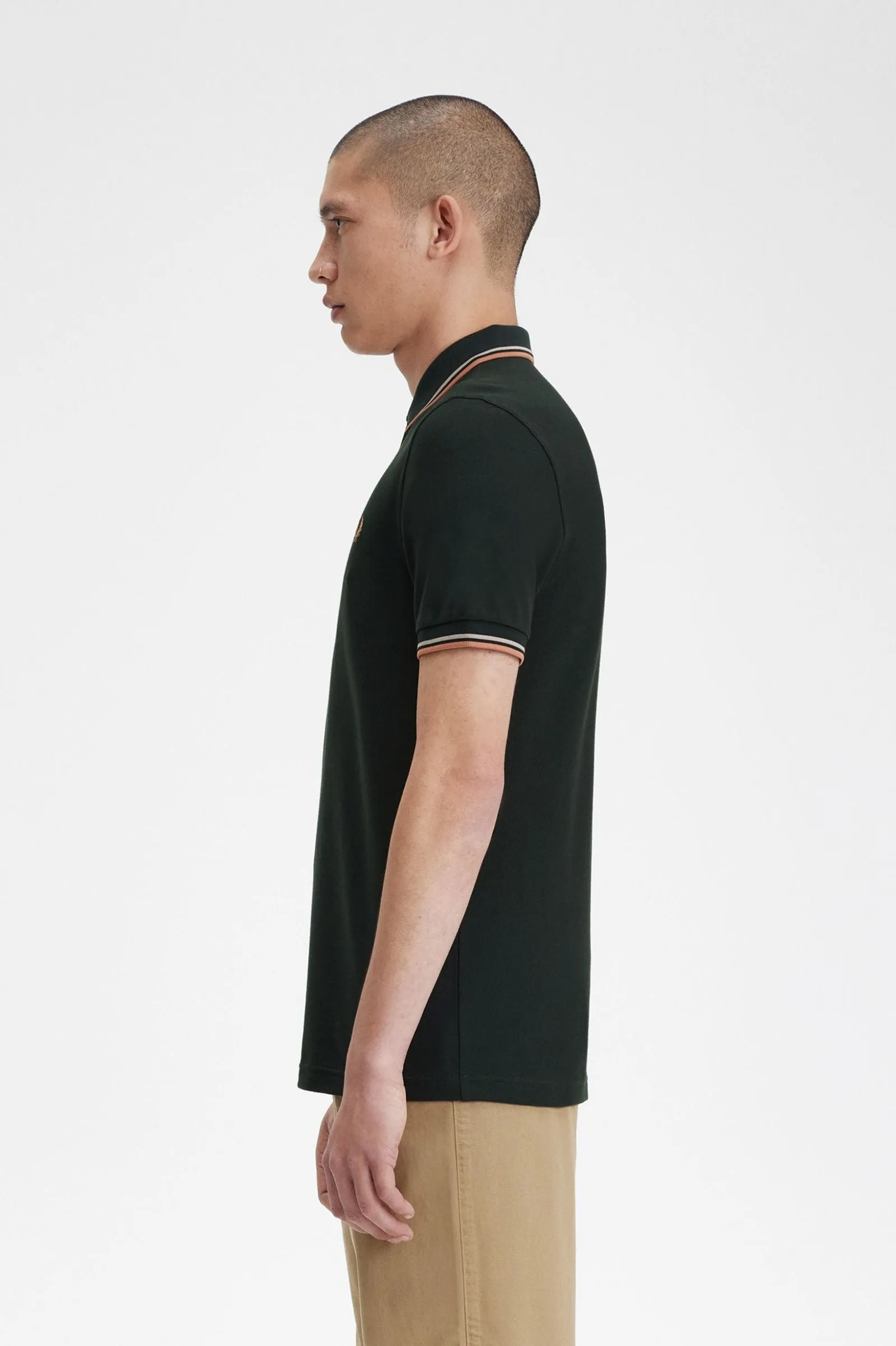 Fred Perry Twin Tipped Polo Shirt NgRe/WrGrey/LRus