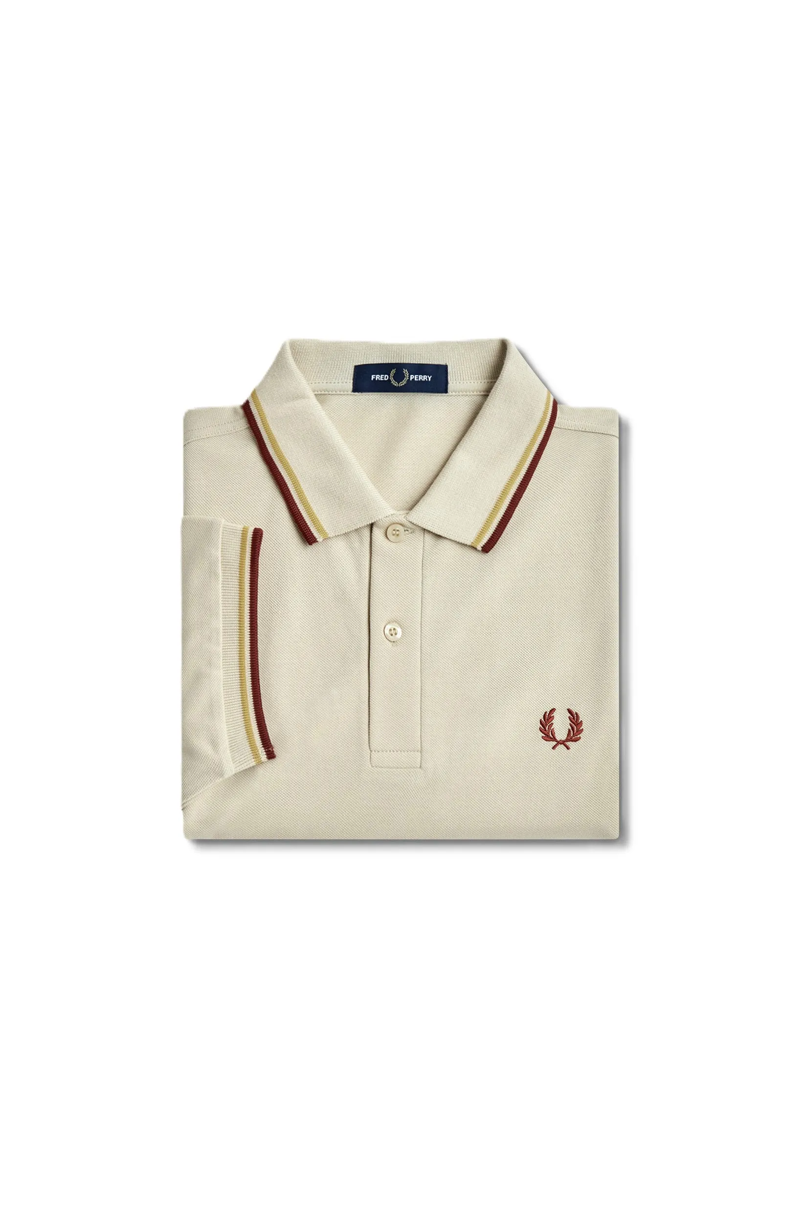 Fred Perry Twin Tipped Polo Shirt Oatmeal/Brn