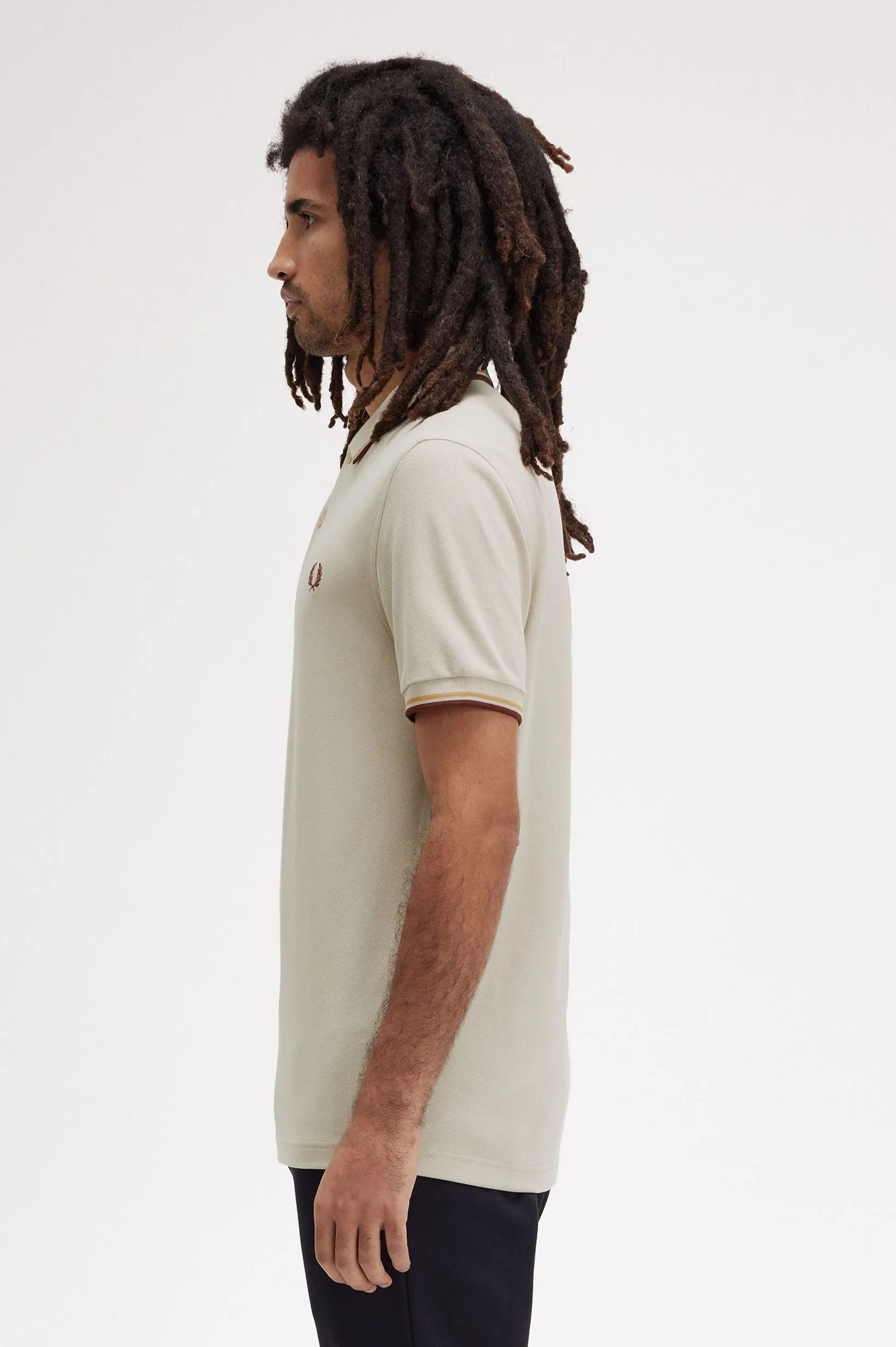 Fred Perry Twin Tipped Polo Shirt Oatmeal/Brn