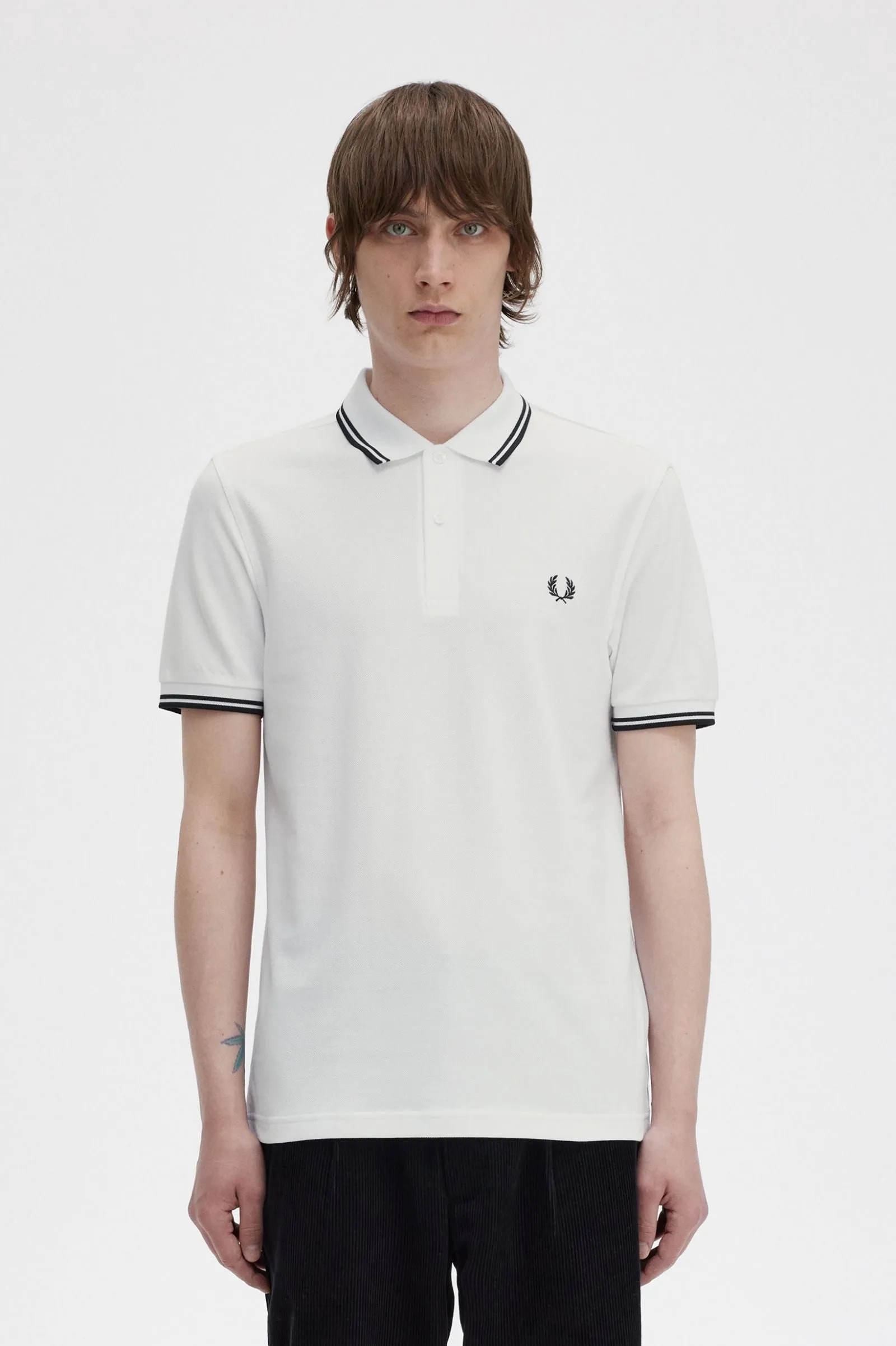 Fred Perry Twin Tipped Polo Shirt White