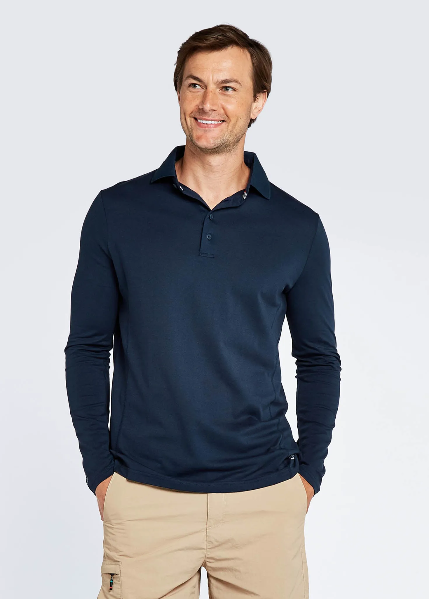 Freshford Mens Long-sleeved Polo - Navy