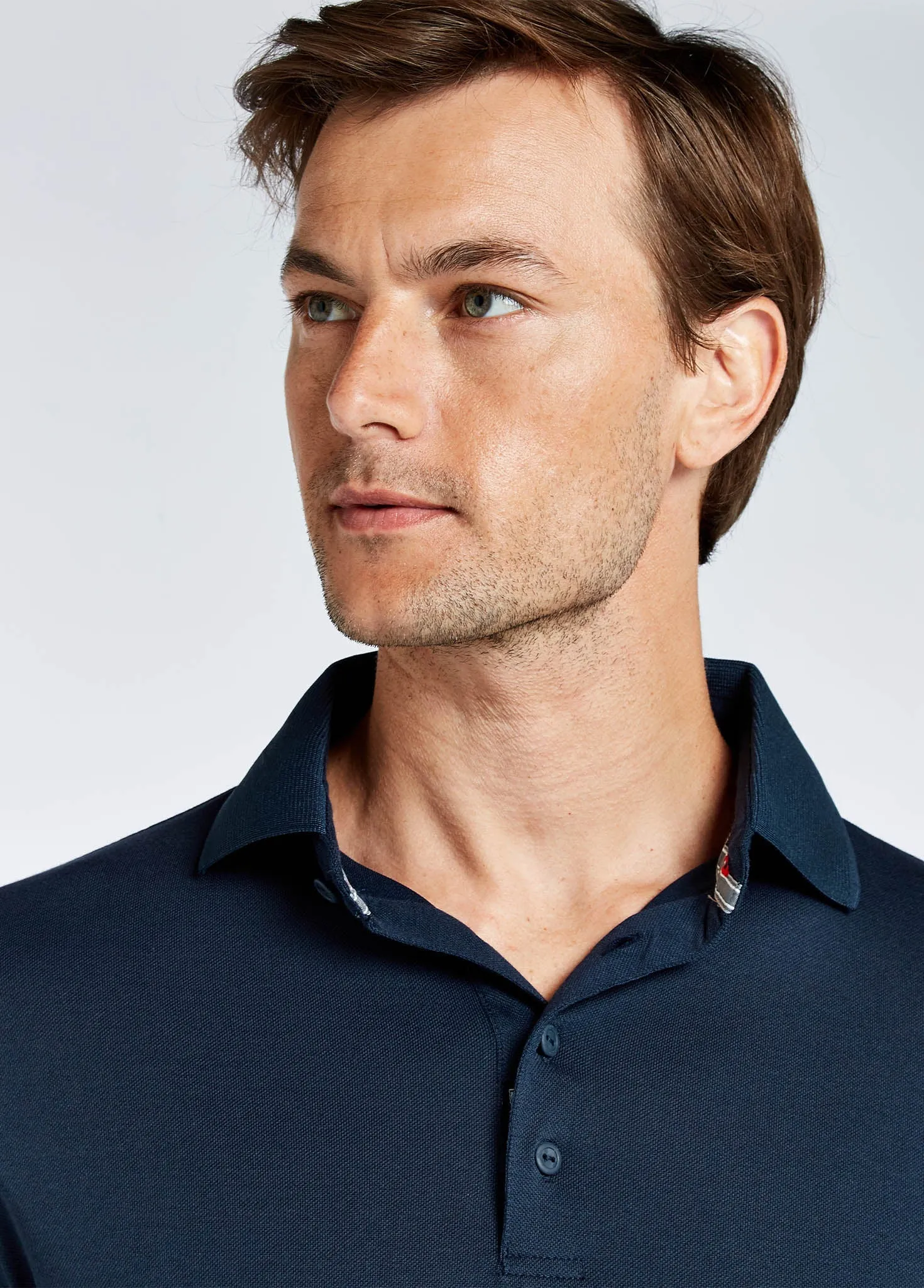 Freshford Mens Long-sleeved Polo - Navy