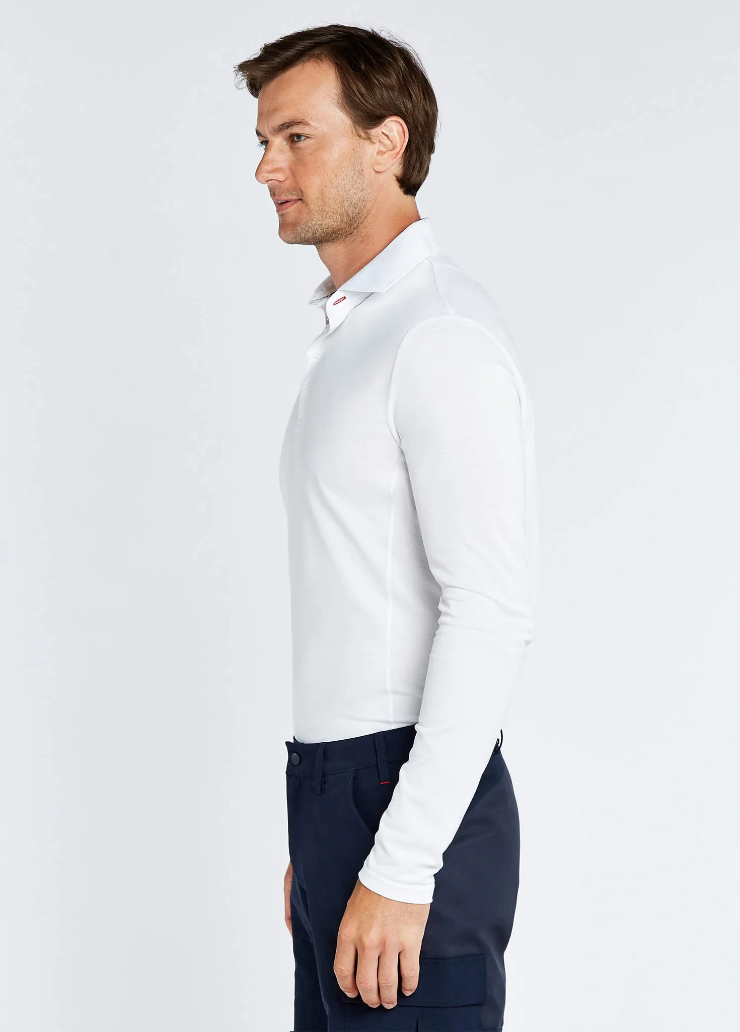 Freshford Mens Long-sleeved Polo - White