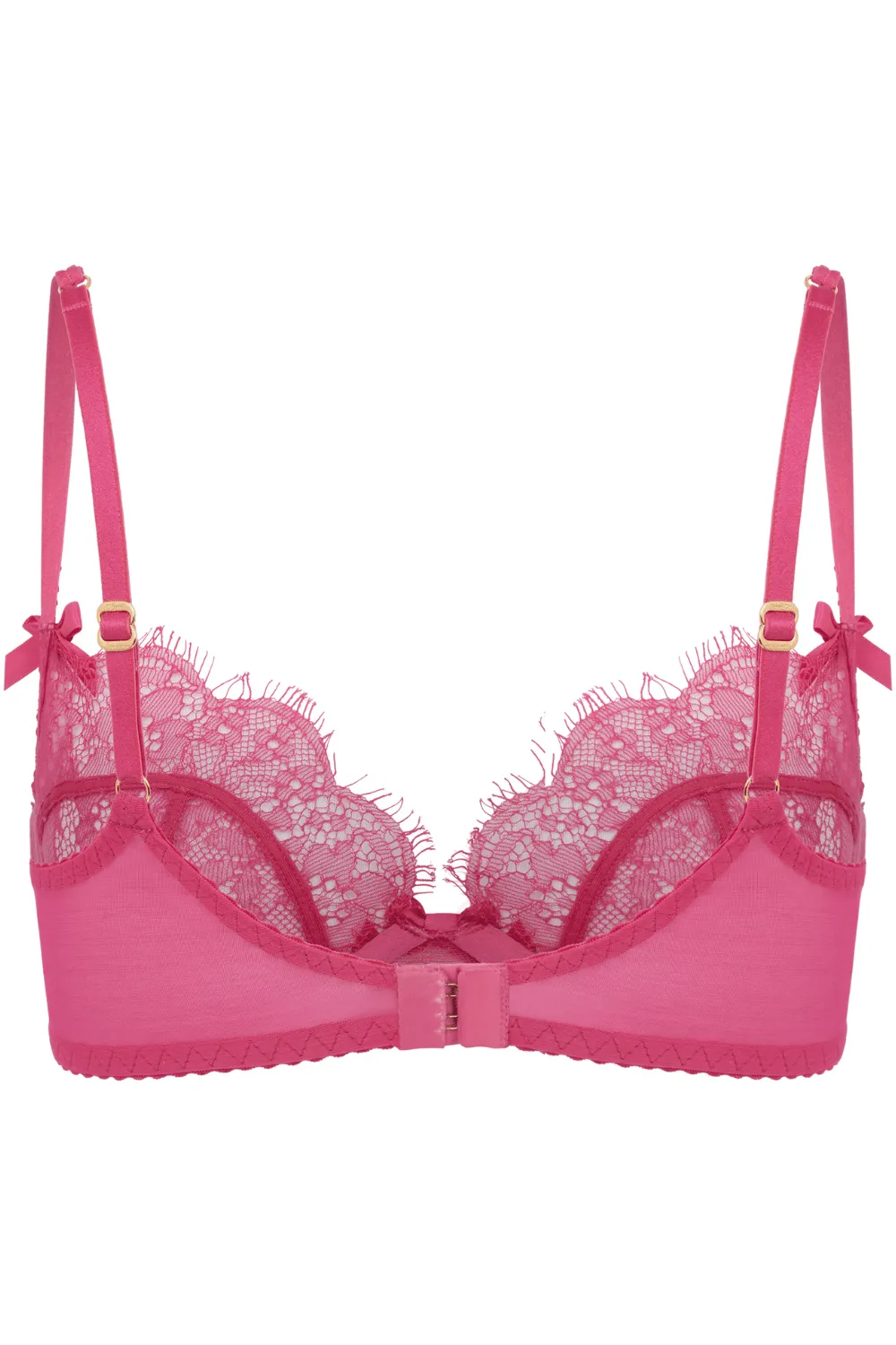 Fuchsia Lace Plunge Underwired Bra by Lorna