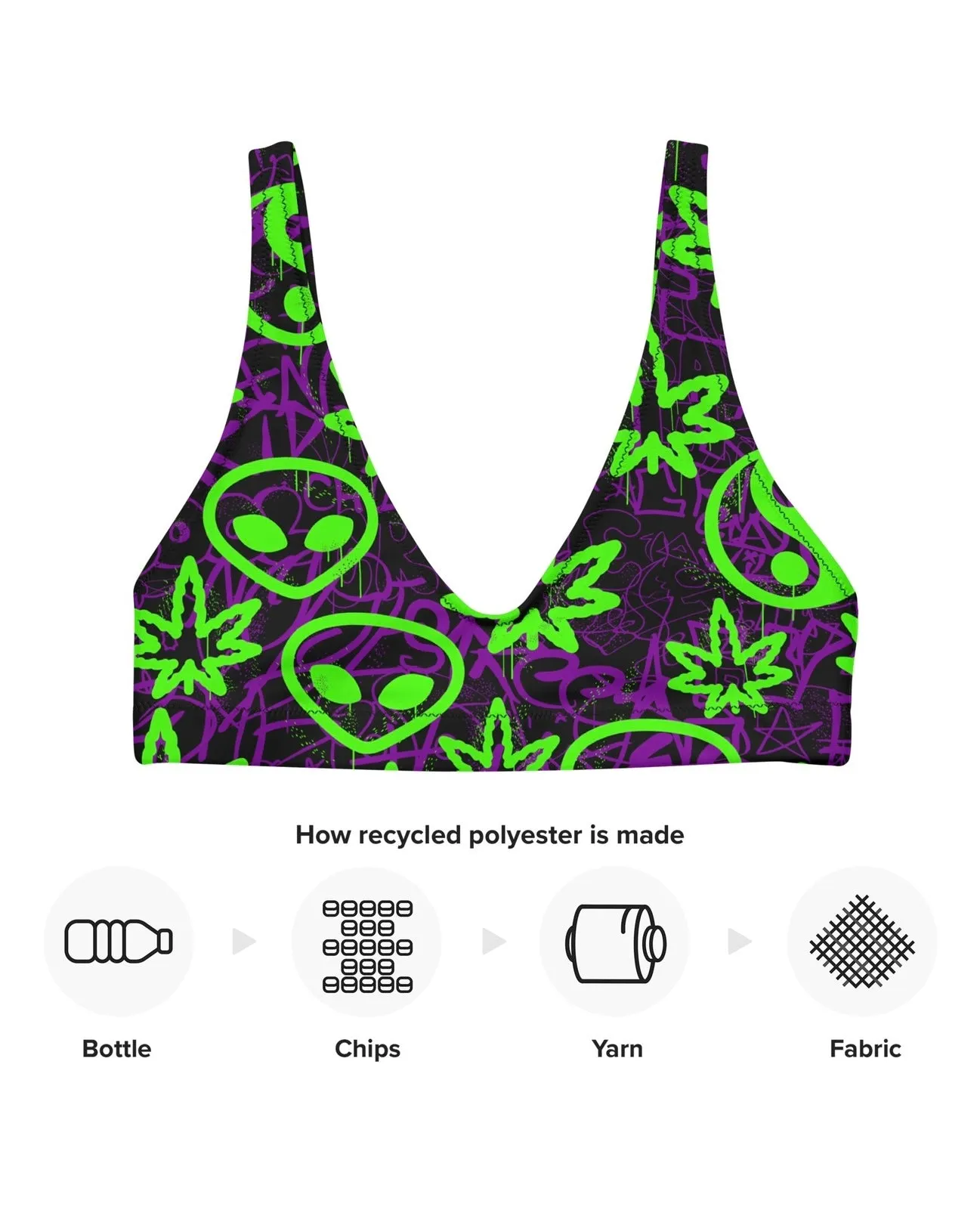 Ganja Graffiti Bra Top