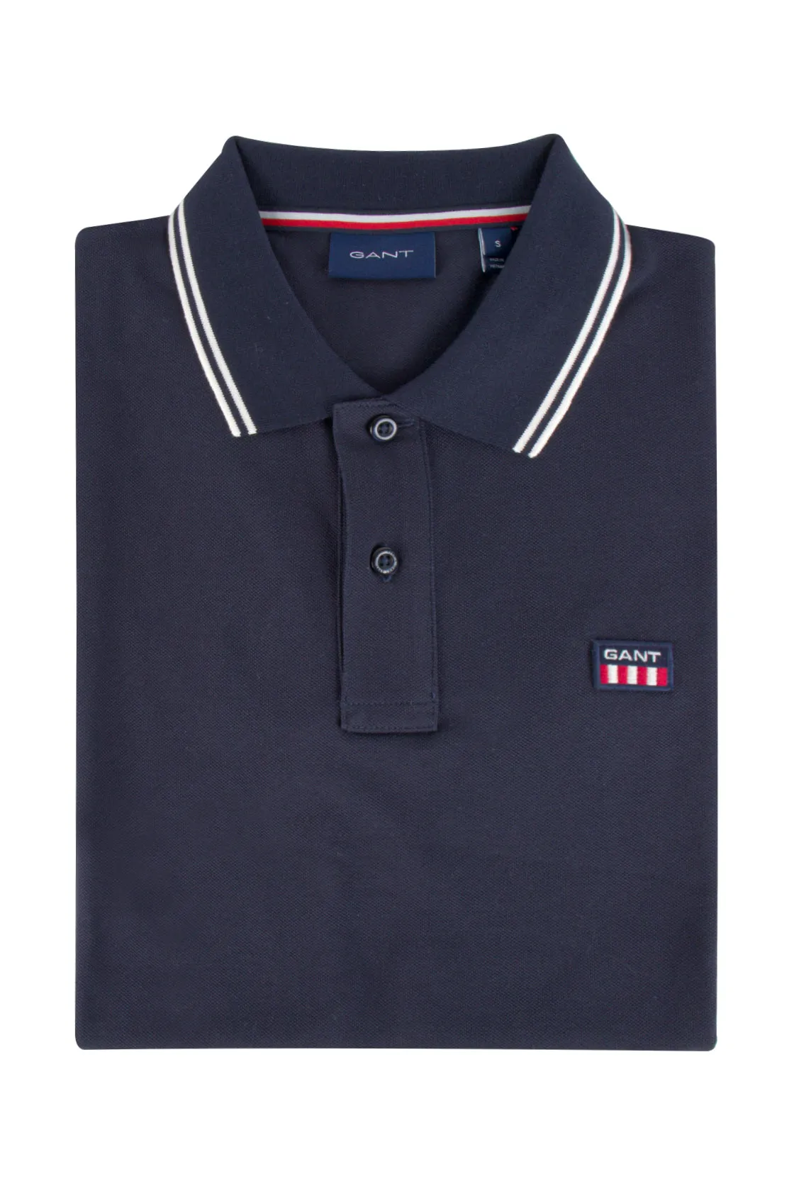 Gant Contrast Coll. SS Pique Polo Evening Blue