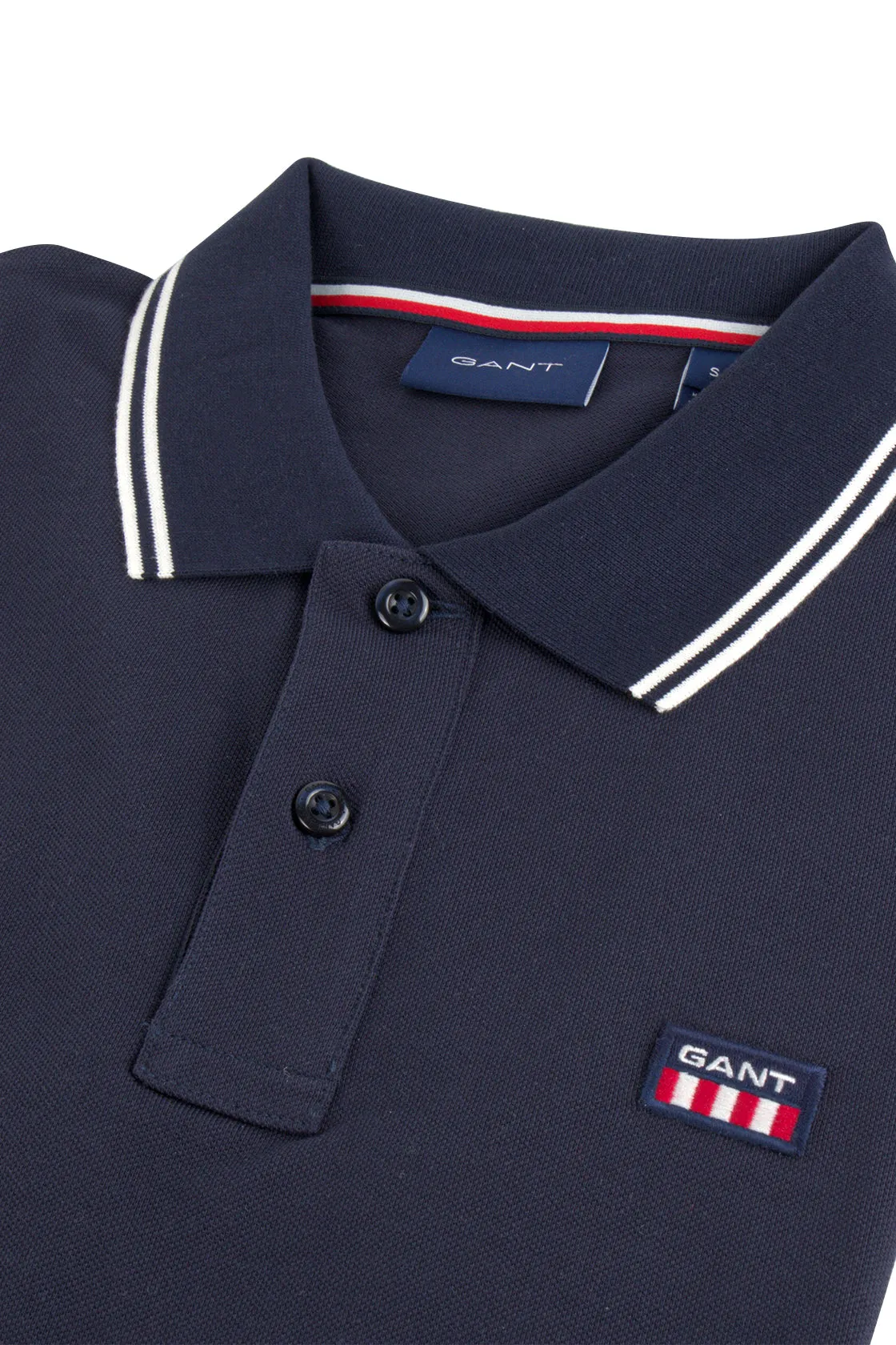 Gant Contrast Coll. SS Pique Polo Evening Blue