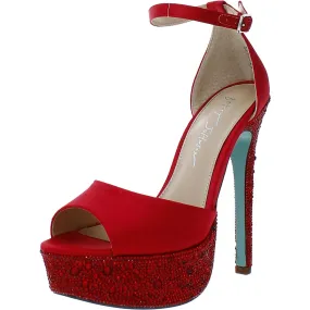 Karma Satin Rhinestone Platform Heels