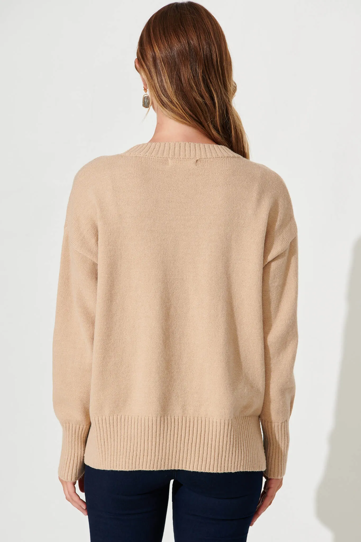 Gracelynn Knit In Camel Wool Blend