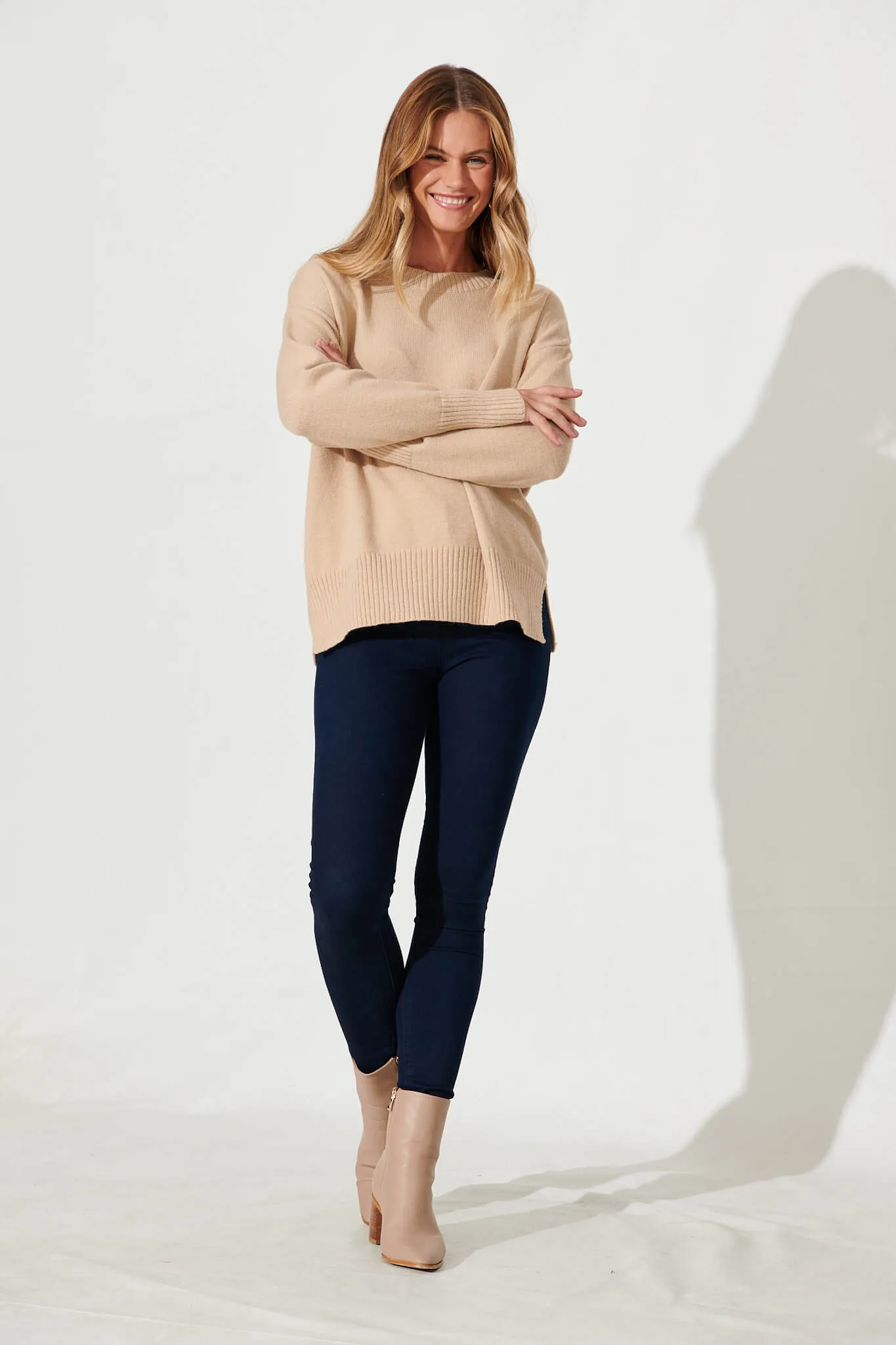 Gracelynn Knit In Camel Wool Blend