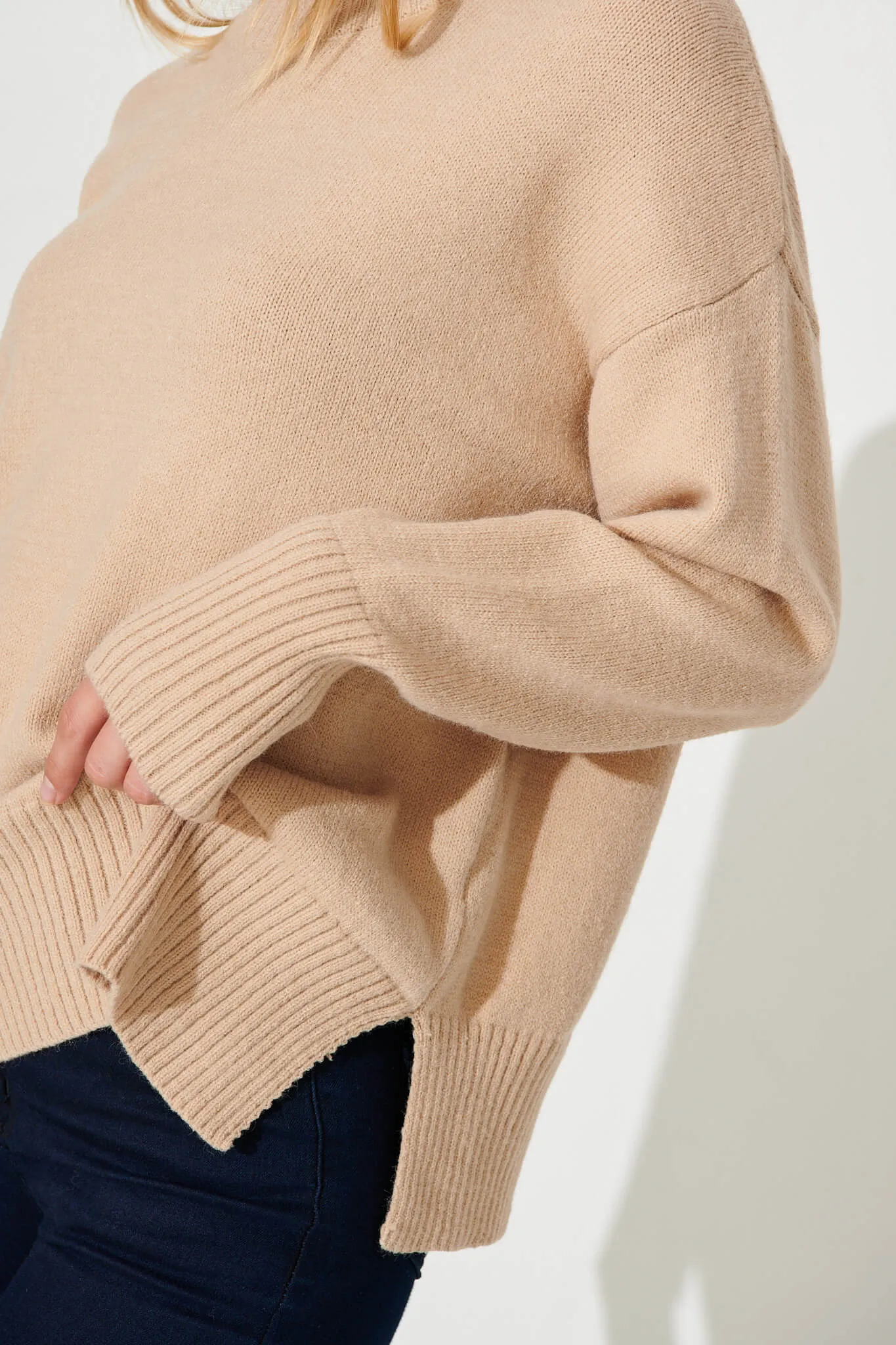 Gracelynn Knit In Camel Wool Blend