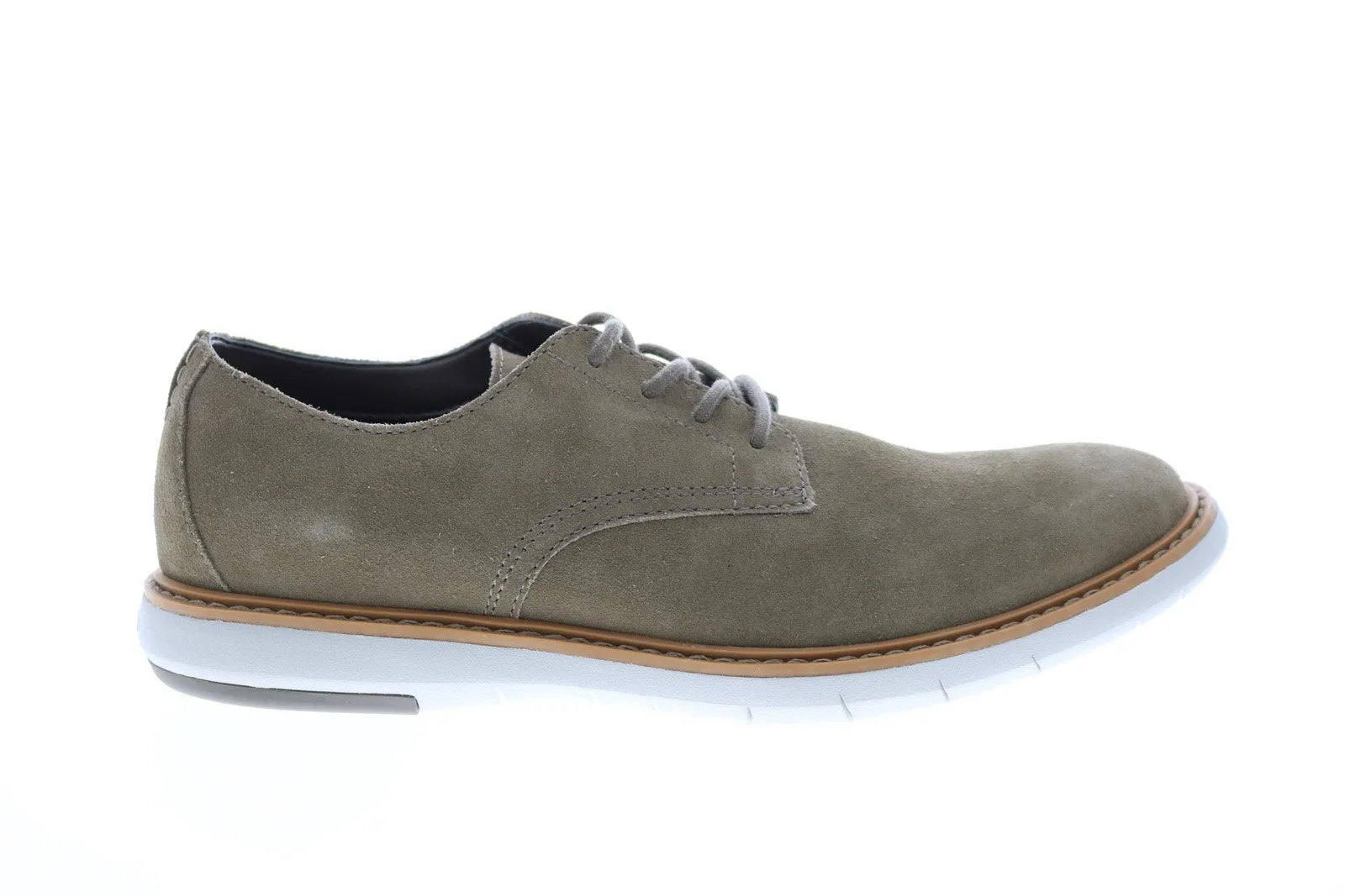 Green Suede Plain Toe Oxfords for Men by Clarks