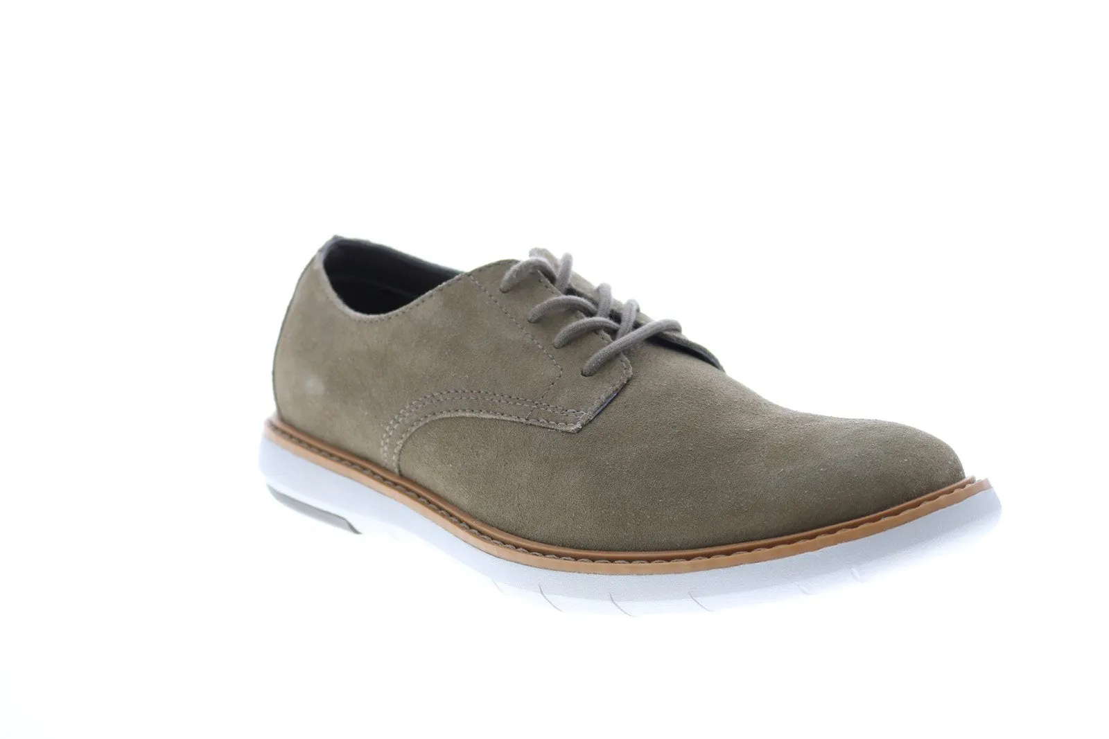 Green Suede Plain Toe Oxfords for Men by Clarks