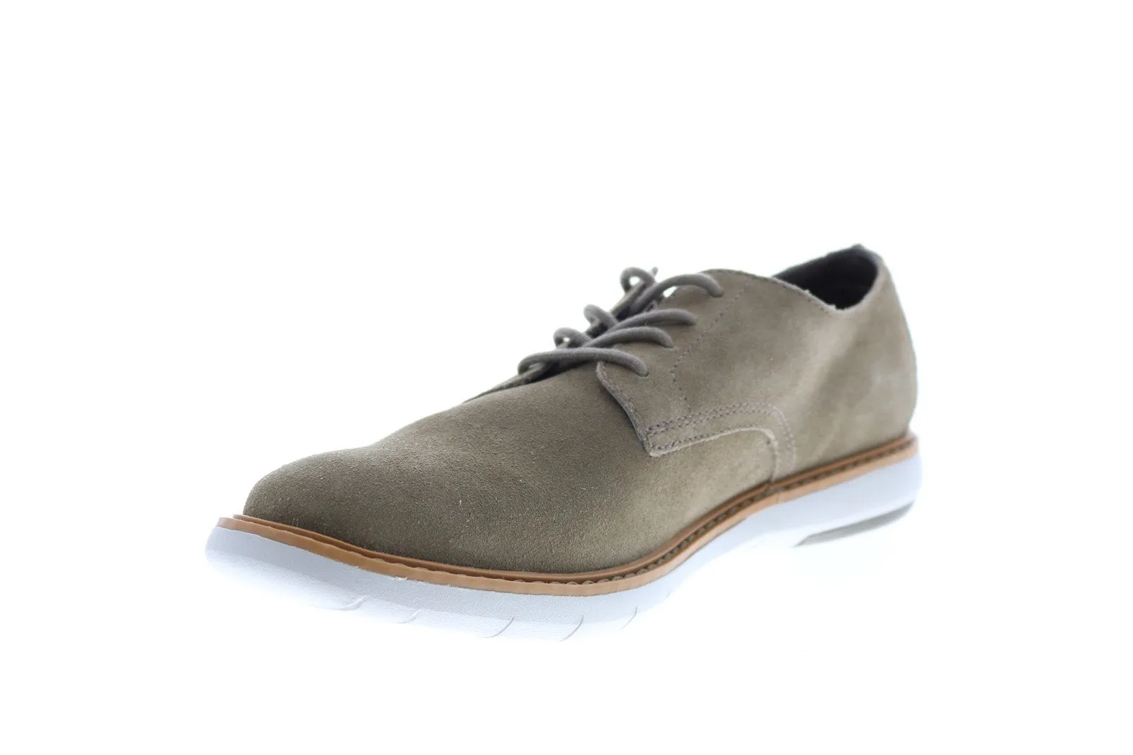 Green Suede Plain Toe Oxfords for Men by Clarks