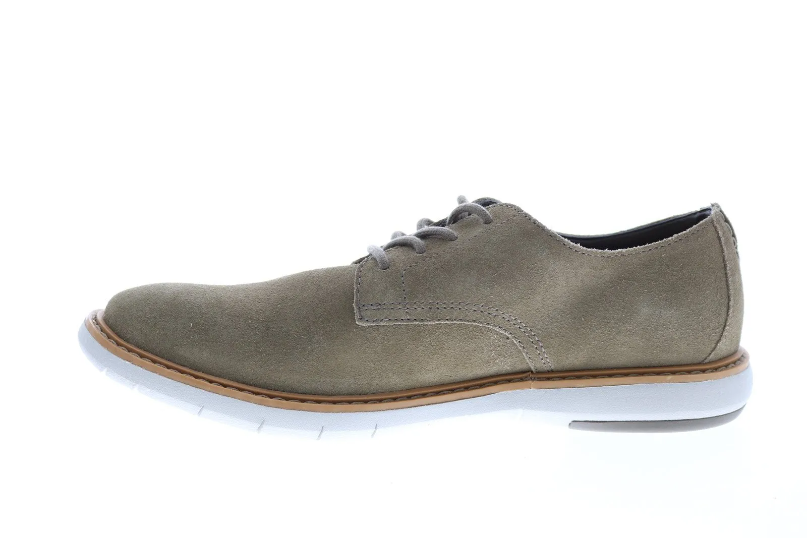 Green Suede Plain Toe Oxfords for Men by Clarks