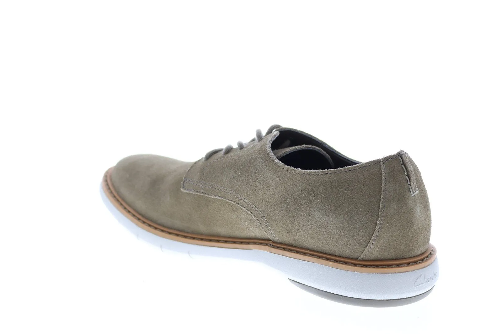 Green Suede Plain Toe Oxfords for Men by Clarks