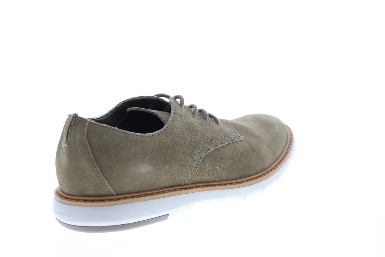 Green Suede Plain Toe Oxfords for Men by Clarks